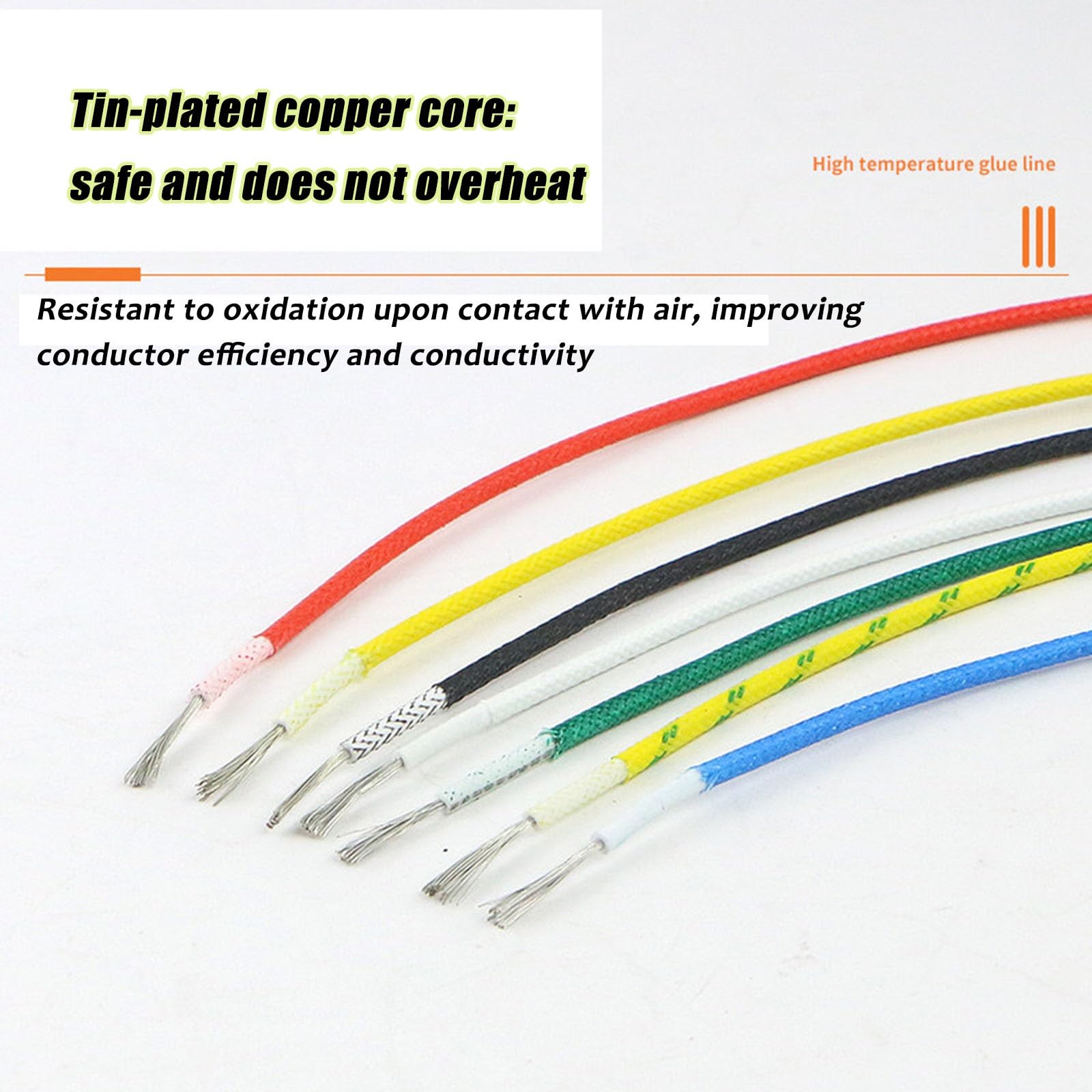 Cable De Tierra Trenzado De Silicona De Alta Temperatura, Color Amarillo-verde, De Cobre Estañado (-60 °C A 200 °C), 20/18/16/12 AWG, De 91 M (300 Pies)(10AWG)