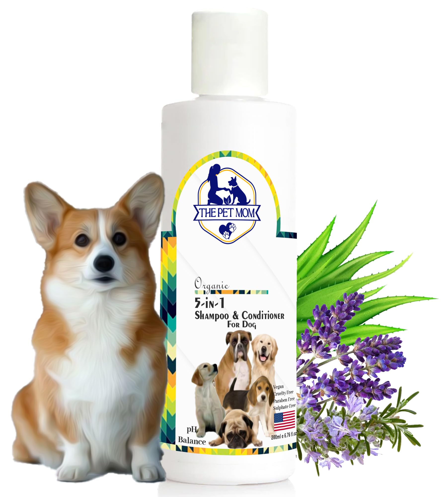 The Pet Mom Organic 5 in 1 Dog Shampoo & Conditioner Complete Coat Care | Dog Puppy Shampoo Conditioner for Cleans, Refreshing, Conditions, Anti Itching, Anti Fungal, Bad Odor - All Dog Breed – 200ml (B0CKK3FKKP) Amazon Price History, Amazon Price Tracker