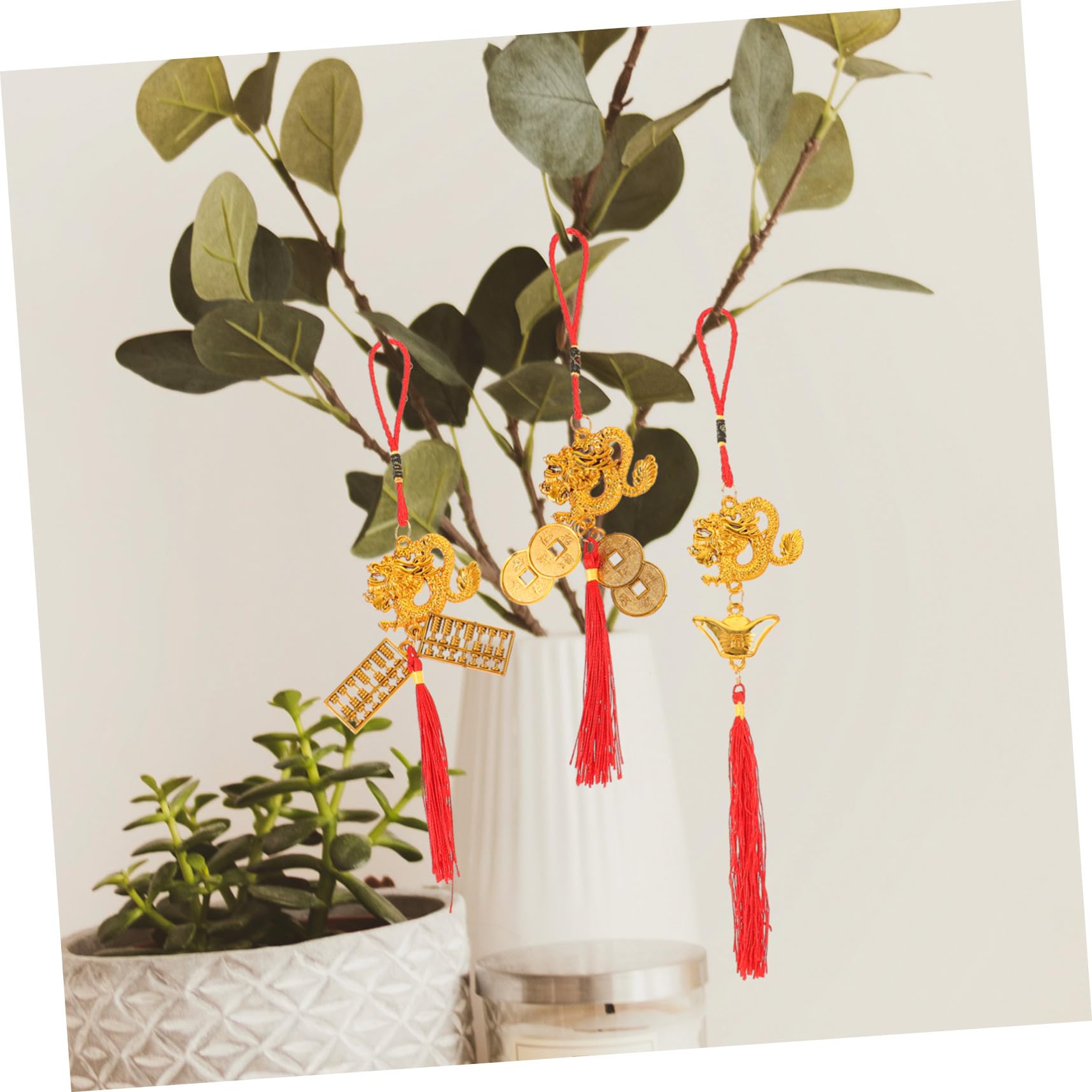 Cabilock 4 Sätze Chinesische Neujahrsdekoration Hochzeitsdeko Hochzeitsdeco Bonsai Hängender Drache Bonsai-dekore 2024 Partydekorationen Neujahrsdekorationen Plastik 6 Stück * 4