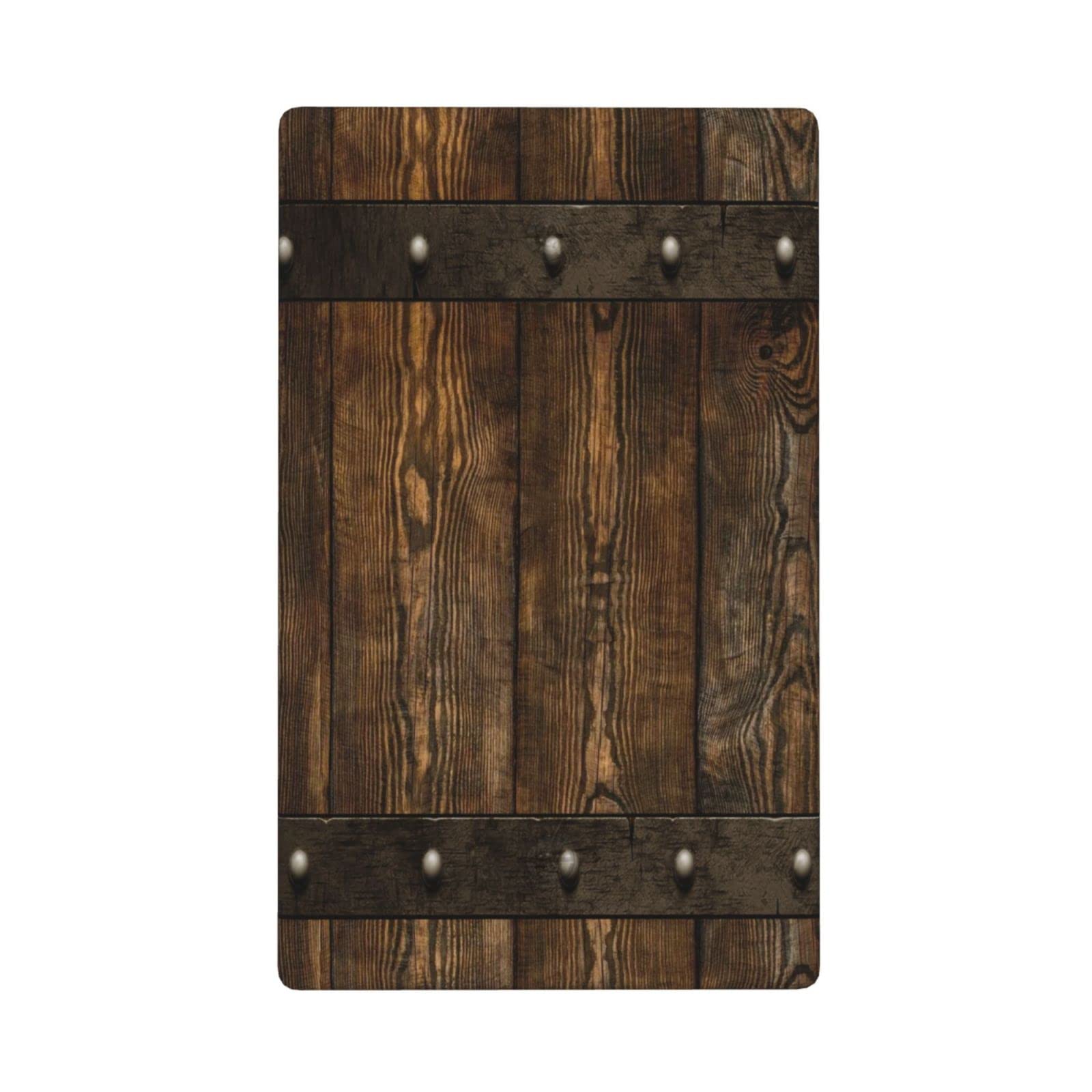 MDMEI Single Blank Rustic Farmhouse Wood Barn Door Print Light Switch Plate Cover Decorative PlasticVintage Brown Country Wall Plates for Kitchen