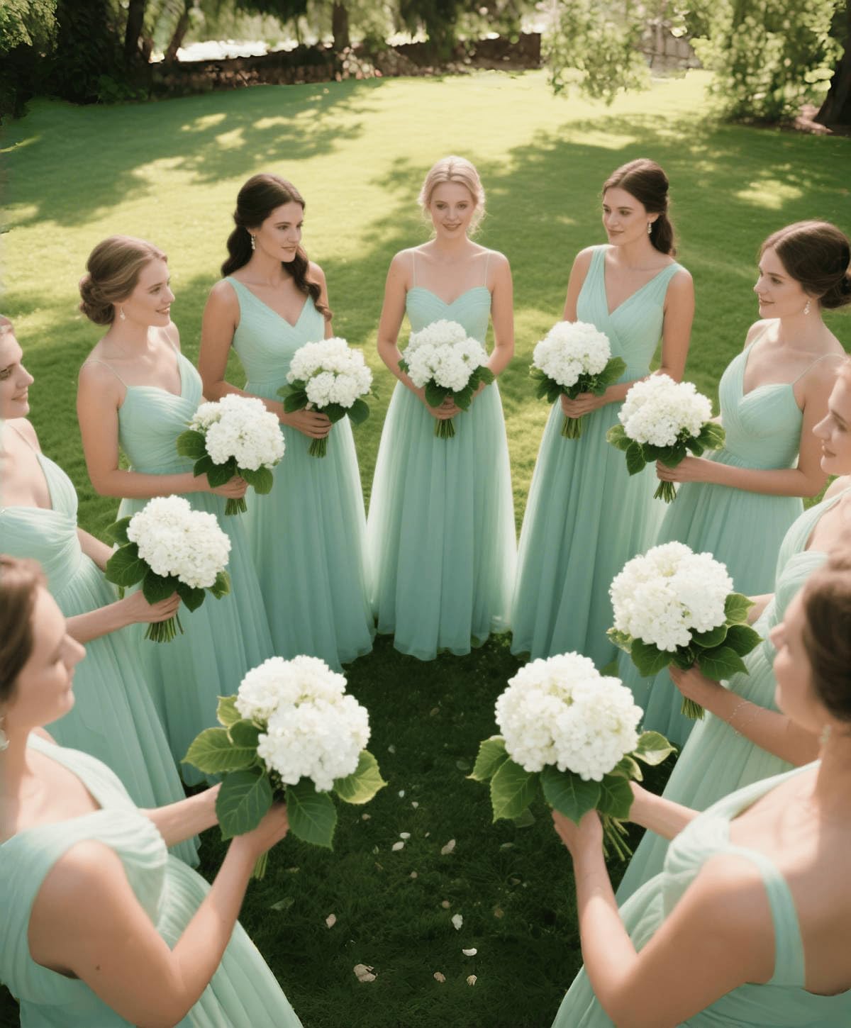 Artificial White Hydrangea Flowers with Leaves, 50 Pack, 6 Inch Silk Flower Heads, DIY Mother's Day Wedding Decor Set with 100 Leaves, 50 Stems - Image 4