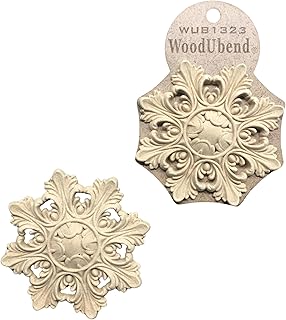 WoodUbend WUB1323 Pack of 2 Centerpieces - Wood Appliques - Heat Bendable & Flexible Onlays 10x10cm - DIY Craft, Furniture & Home Decor - Easy to Apply & Paint - Reusable & Durable Decals