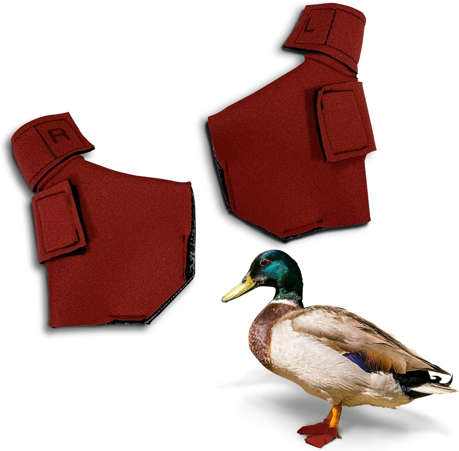 Duck Shoes for Injured Feet – Protective Neoprene Footwear for Ducks, Protective Shoes for Birds with Injured feet, Bumblefoot Relief - Large, 4.5” Max. Inside Width - Red