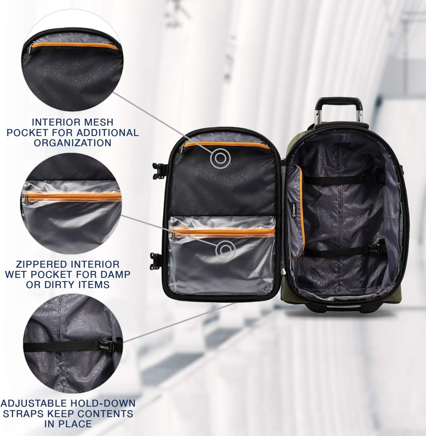  | Travelpro Bold Softside Expandable Rollaboard Upright Luggage, Olive/Black, Carry-On 22-Inch | Carry-Ons