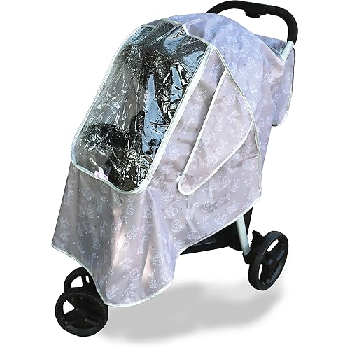Miniatura 1 de Mommy's Helper Funda universal para cochecito con diseño de animales de zoológico, lavable a máquina, cubierta impermeable para cochecito, protector