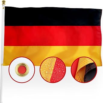 XIFAN Premium Germany Flag 3x5 ft Outdoor, Large Double Sided Heavy Duty 210D Nylon German National & Country Flag, Longest Lasting Decoration with 4-Stitch Hemming, Brass Grommets