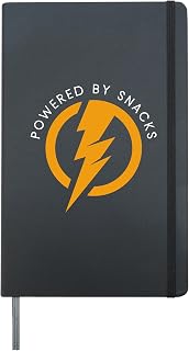 Powered By Snacks - Funny Minimalist Snack Lover Hardcover Journal, Black