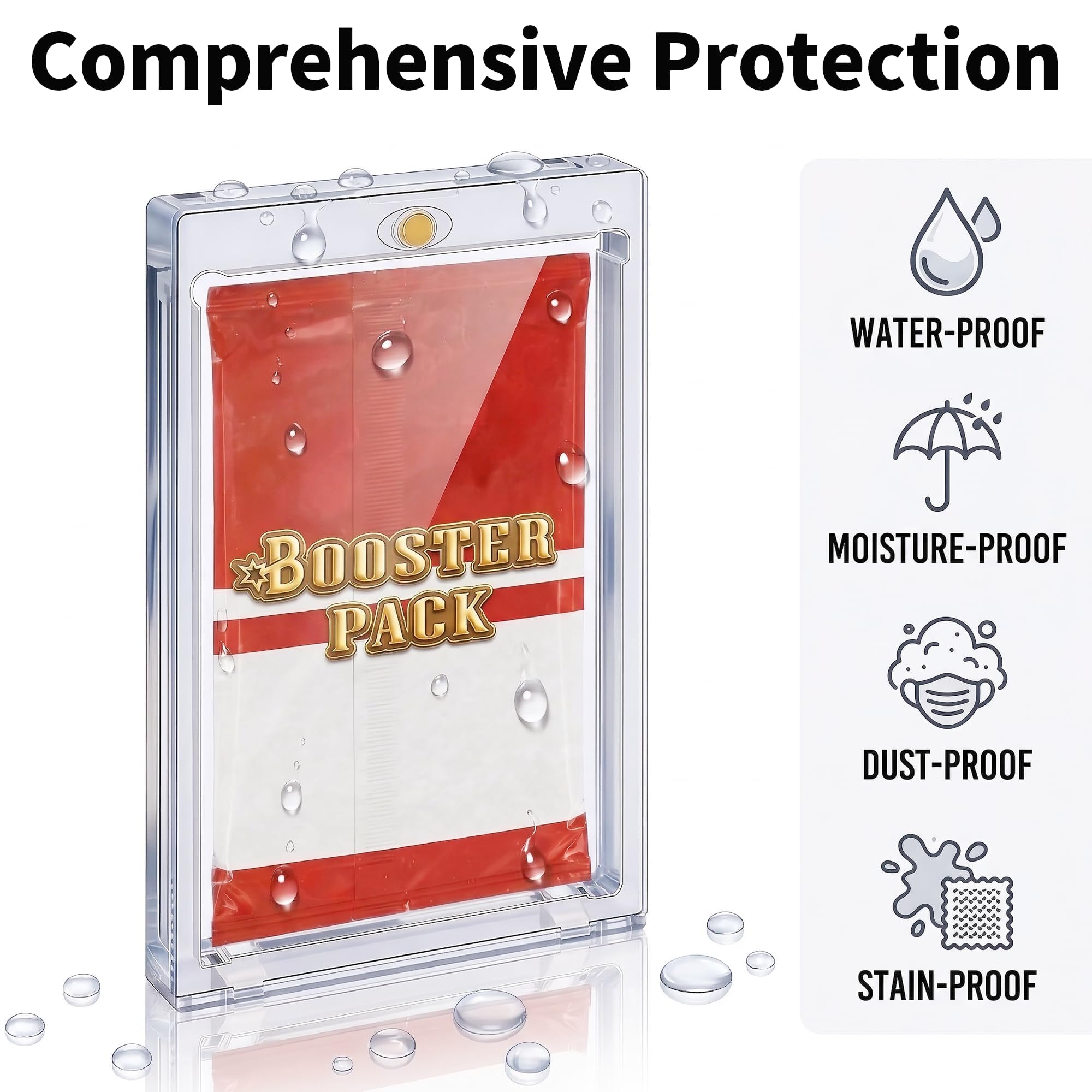 10 pz Booster Pack Protector magnetico – One-Touch UV & Acid-Free Clear Display Case per TCG standard & Sports Booster Pack