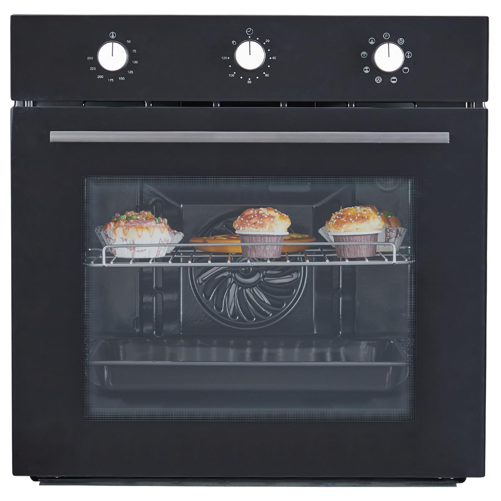 24 Inch Built-in Electric Single Wall Oven 2 5 Cu ft Stainless Steel Convection Oven with 8 Cooking