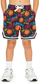 Cozople Boys Athletic Shorts Breathable Quick Dry Mesh Basketball Shorts | Boys sports shorts with pockets stretchy running short casual drawstring elastic waistband for 7-12T daily sports training