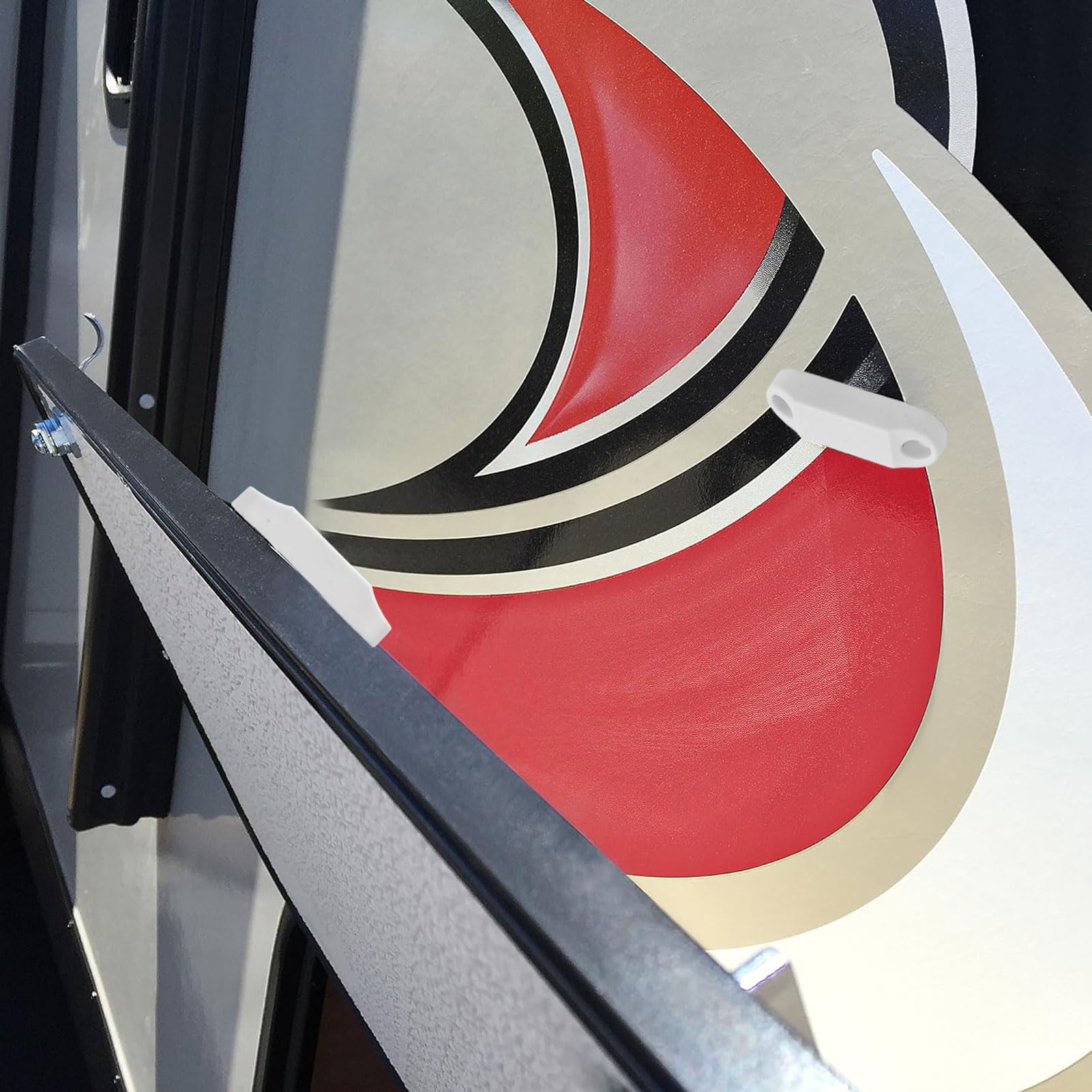 4 Pairs Magnetic Baggage Door Catch and Holder Kit, White RV Storage Door Latch Alternative for Spring Clips Campers Motor Homes, Weatherproof RV Storage Door Catch Holder Kit