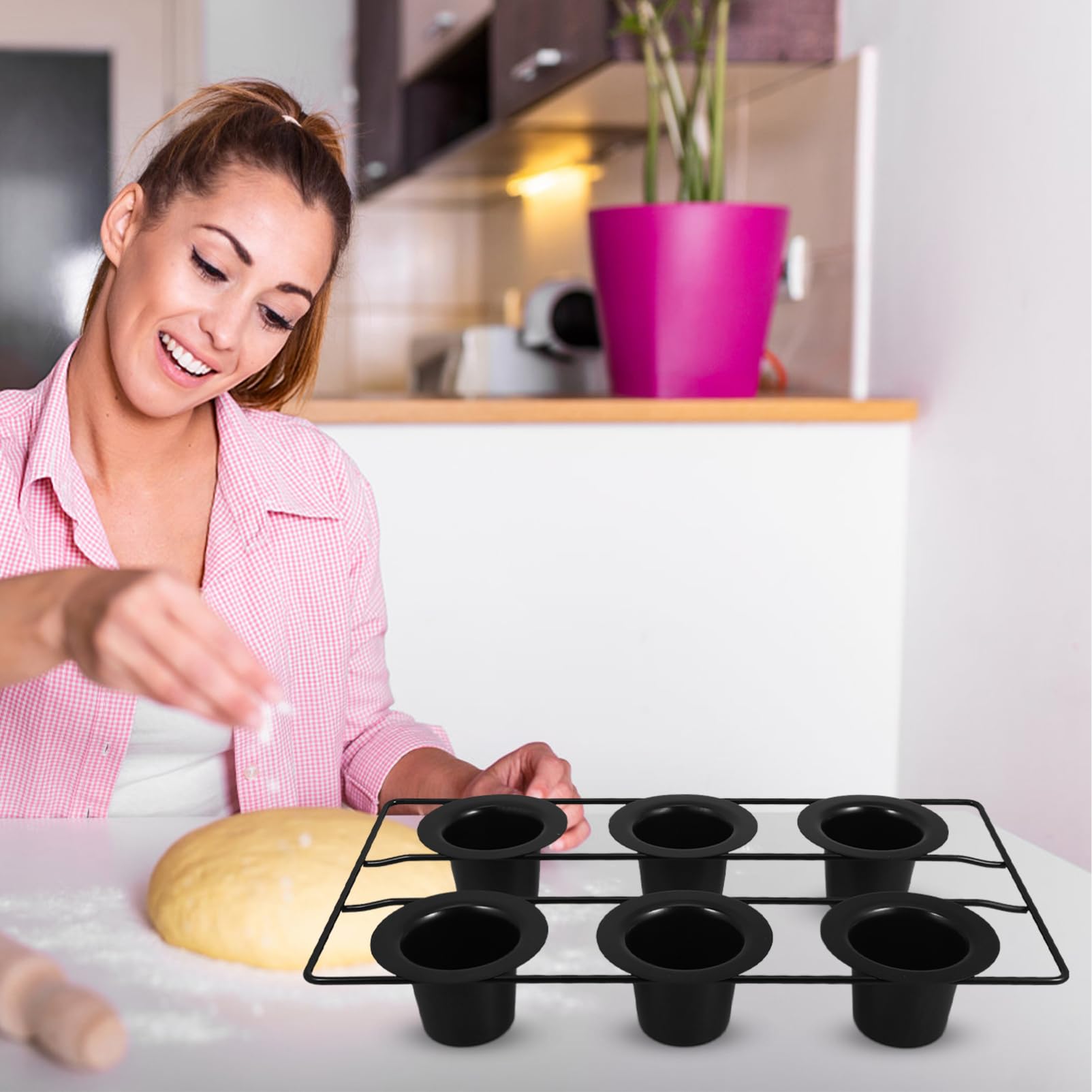 MAGICLULU Molde Antiadherente Para Tazas Molde Para Muffins y Cupcakes Para Hornear