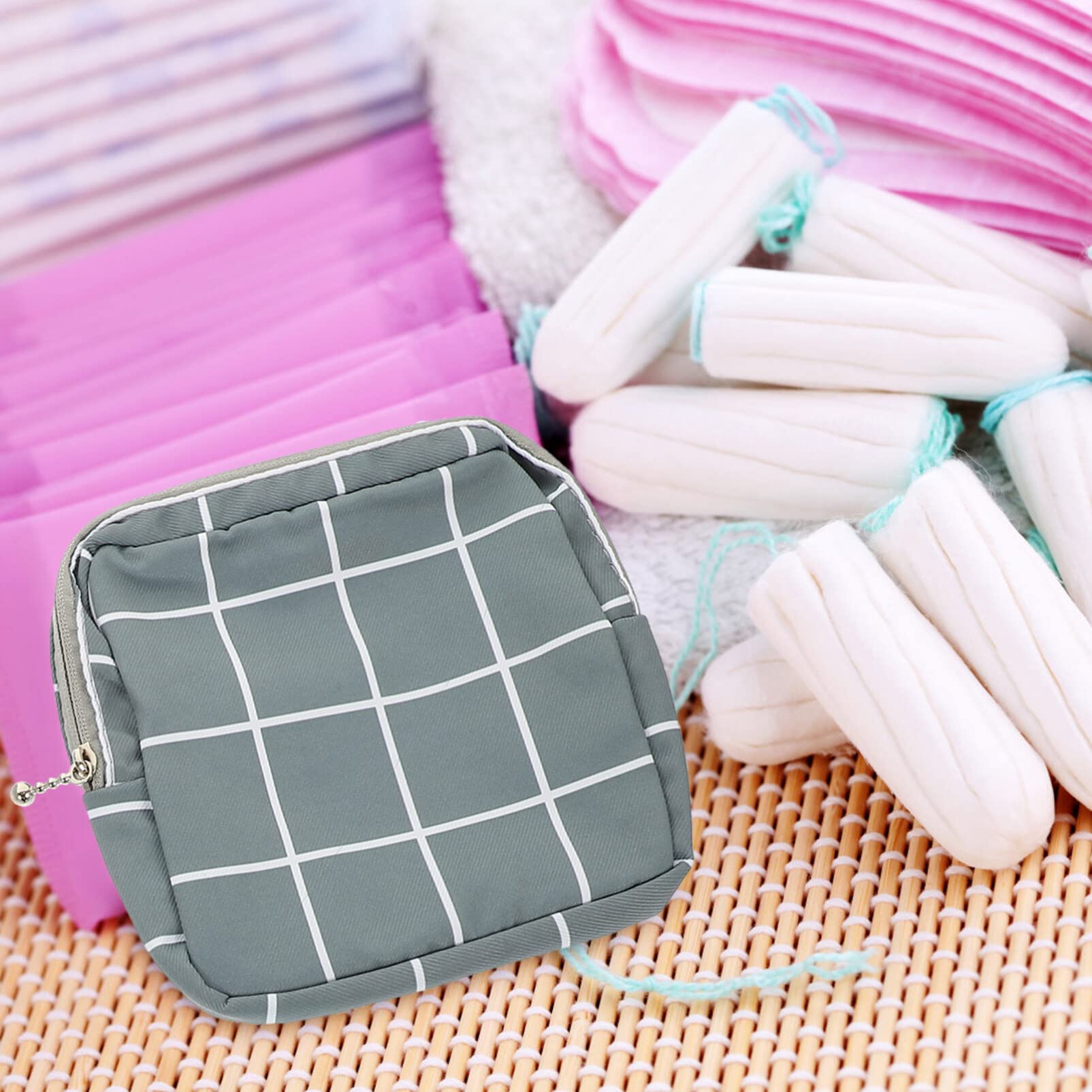 FOMIYES Girls Sanitary Napkin Storage Bag 4pcs Pad Pouch Practical Zipper Tampon Storage Bag for Portable Change