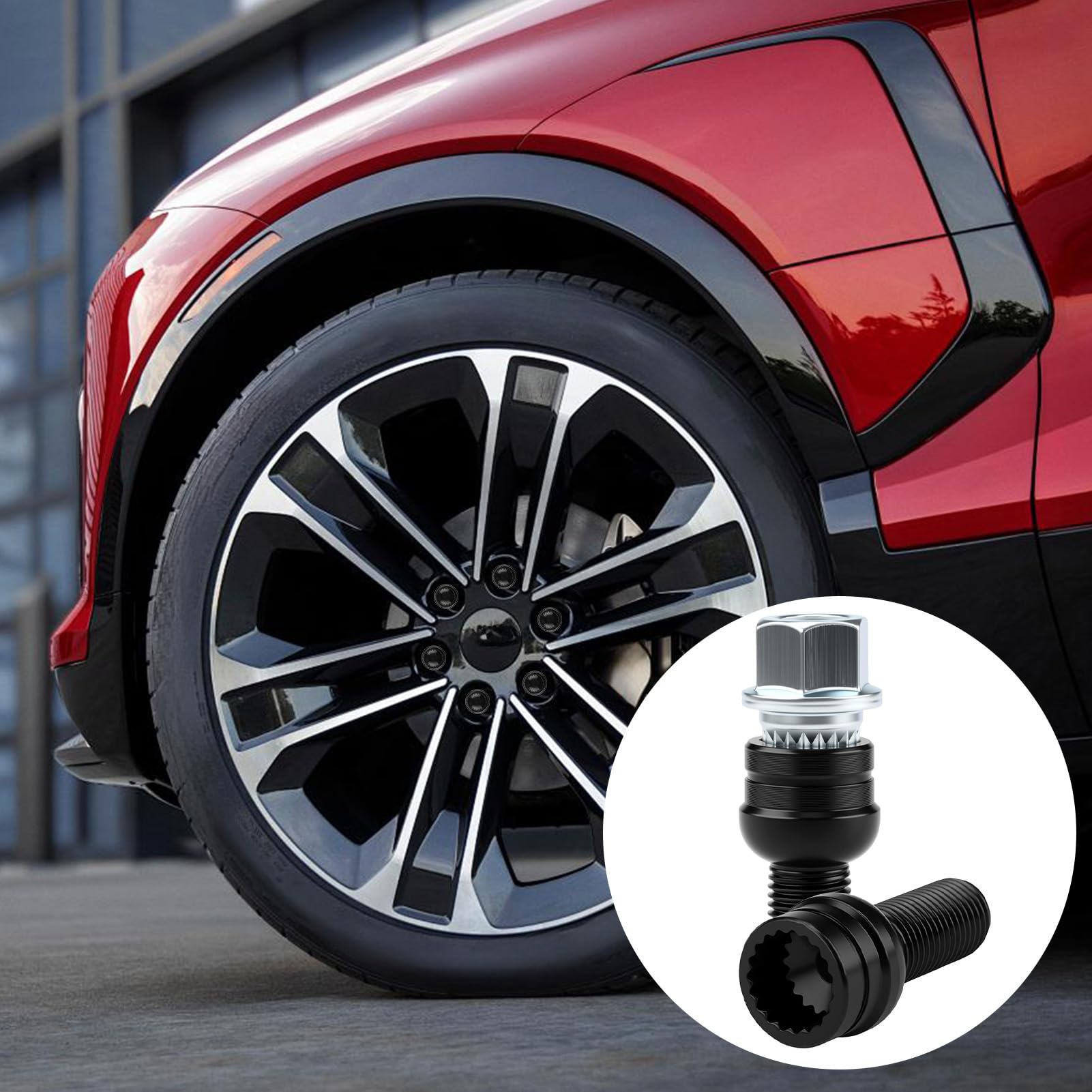 4 x Tornillos Antirrobo Coche M14 x 1,5 mm con Llave Especial, Juego de Pernos de Rueda de Acero al Carbono para Protección de Neumáticos, Compatible con Golf Passat Jetta