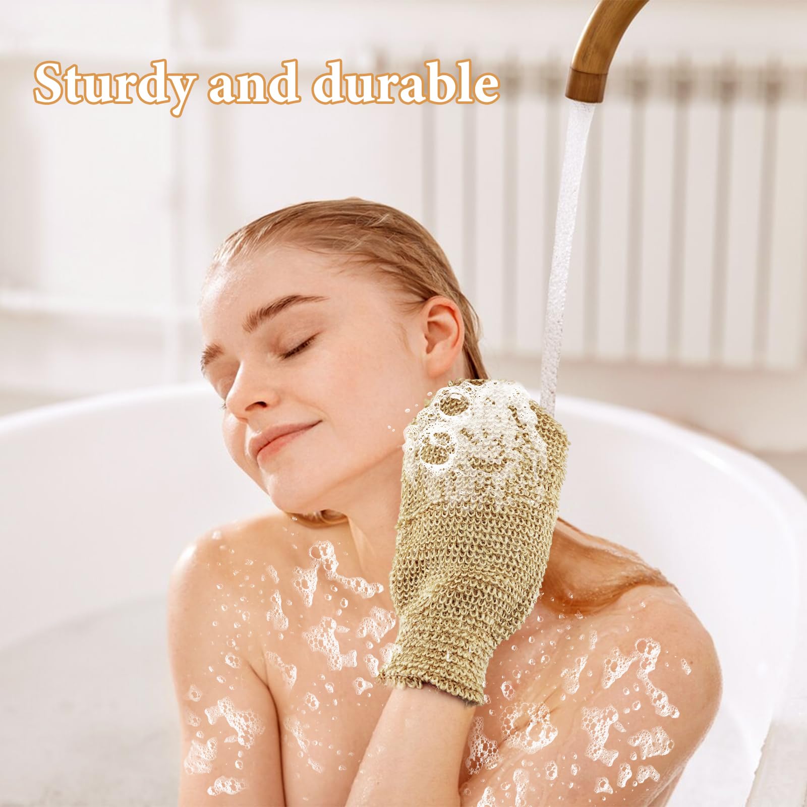 Gant Exfoliant Corps Gant de Crin, Sangle Lave Dos, Sac à Savon Exfoliant en Jute, Lanière Crin Gants Naturel, Accessoires pour le Bain pour Dos Corps Bain Douche Homme Femme