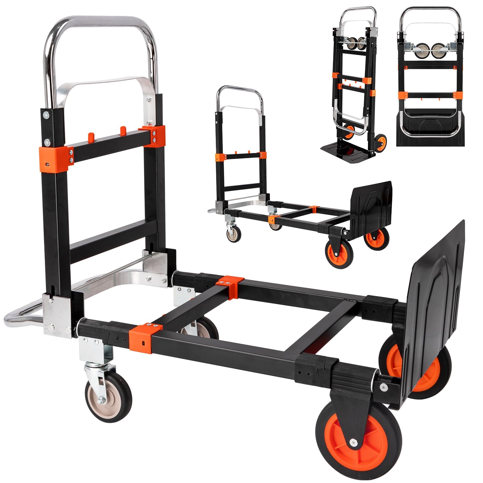 3-in-1 Hand Truck Dolly, Folding Platform Cart for Warehouse