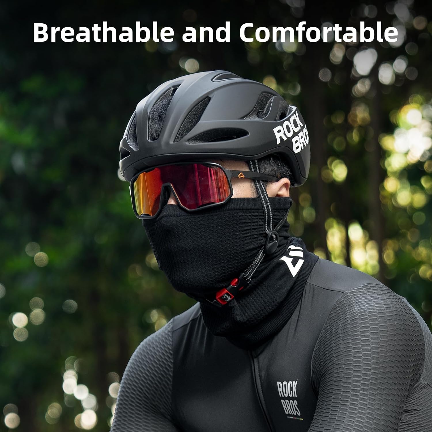 ROCKBROS Neck Gaiter Mask Knitted Fabric, UPF 50+ Breathable & UV-Protective for Men Women, All-Season Moisture Wicking Cooling Cover Stay Focused on Your Sport - Image 7