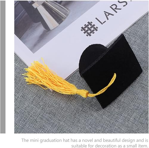 Vista 8 de 10 piezas de mini tapas de graduación para botellas, mini sombrero de graduación, decoración de botella de vino, tapa de graduación, cubierta