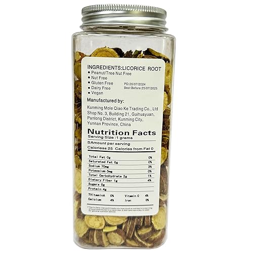 Miniatura 2 de Rebanadas de regaliz de 200 g (7.05 oz) Radix Glycyrrhizae grande, Gan Cao, rebanadas de regaliz natural, regaliz de Gansu China