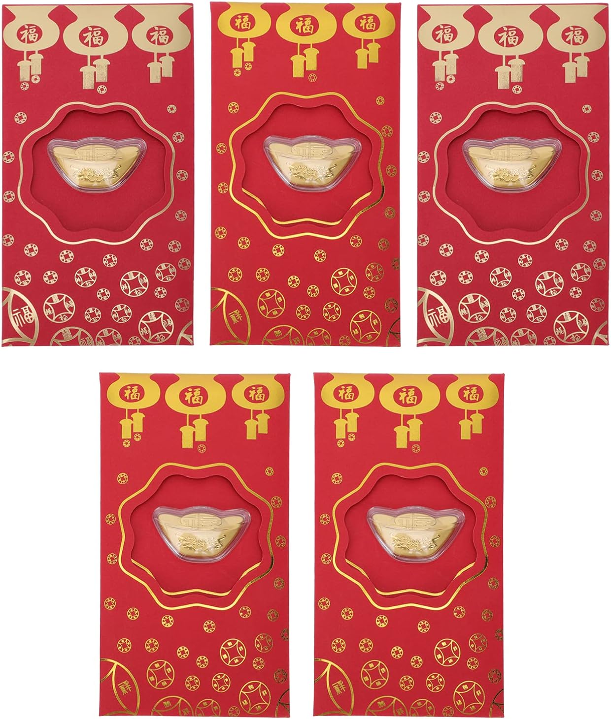 HANABASS Asian 9x12 Envelopes 5Pcs Chinese New Red Envelope