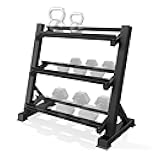Zlinke 3-Tier Dumbbell Rack Multilevel Weight Storage Organizer for Home Gym, Weight Rack for Dumbbells, Kettlebells,1100LBS Capacity (Rack Only)