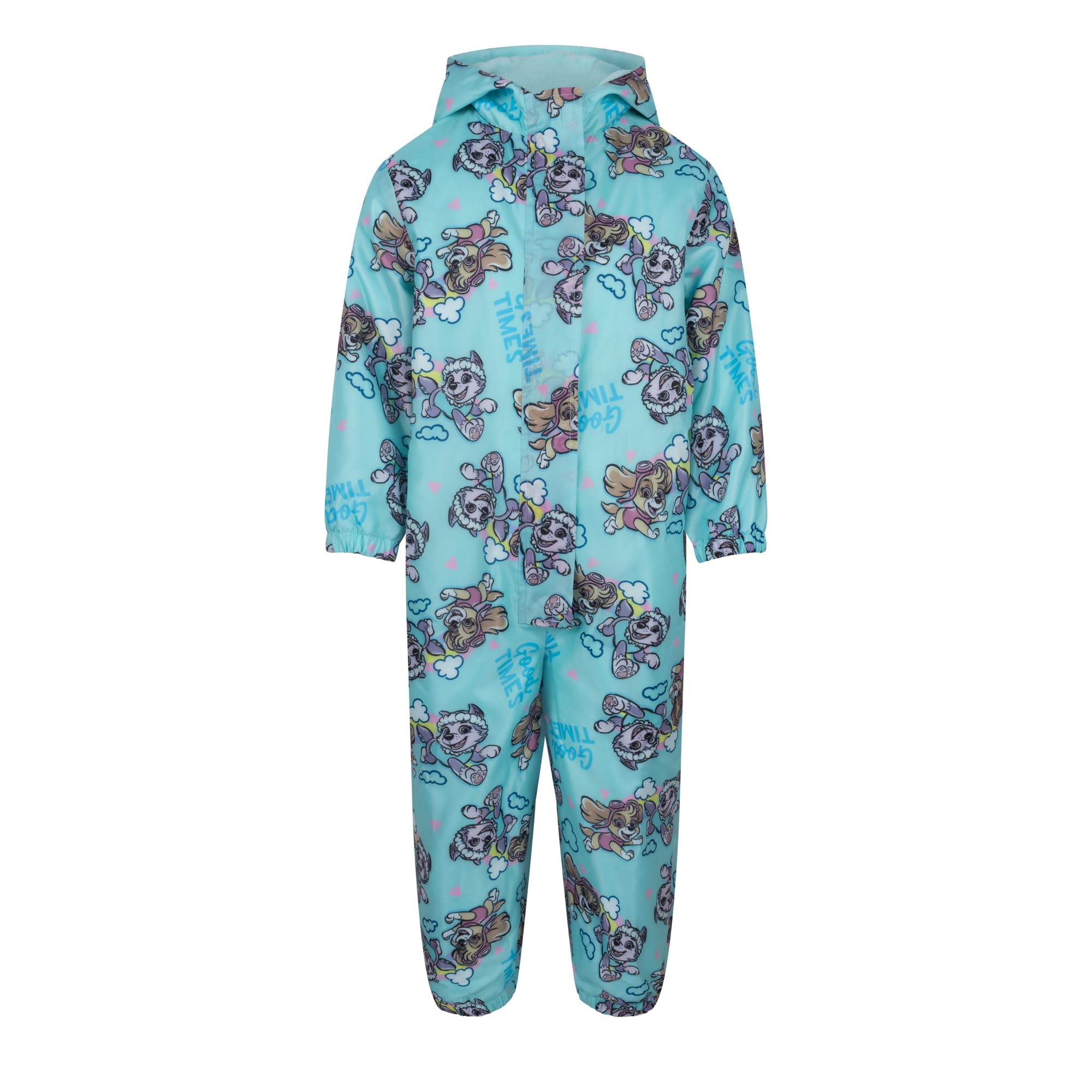 Paw Patrol Girls Hooded Puddle Suit with Fleece lining, All in one, 3-4 Years, Blue