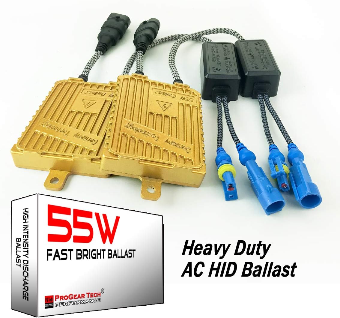 55W Heavy Duty Fast Bright AC Digital HID Xenon Replacement Ballast for 12V Non-CANBUS Vehicles Aftermarket HID System (Pack of 2)