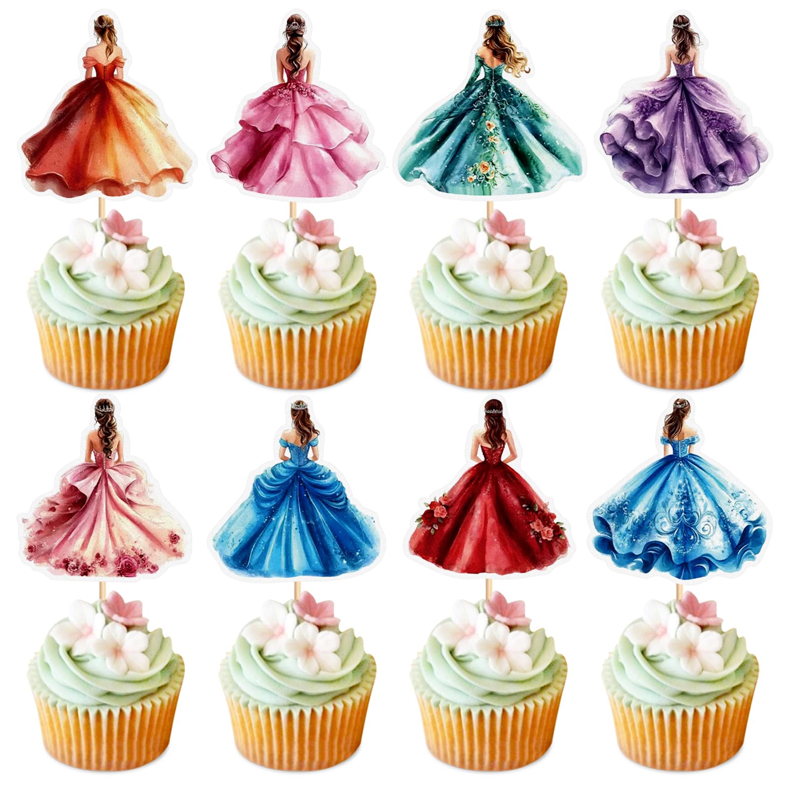 Decorazioni per Torte a Tema Principesse, Topper per Cupcake Frozen, Bandierine per Torte per Feste di Bambini, Decorazioni per Baby Shower e Compleanni  15