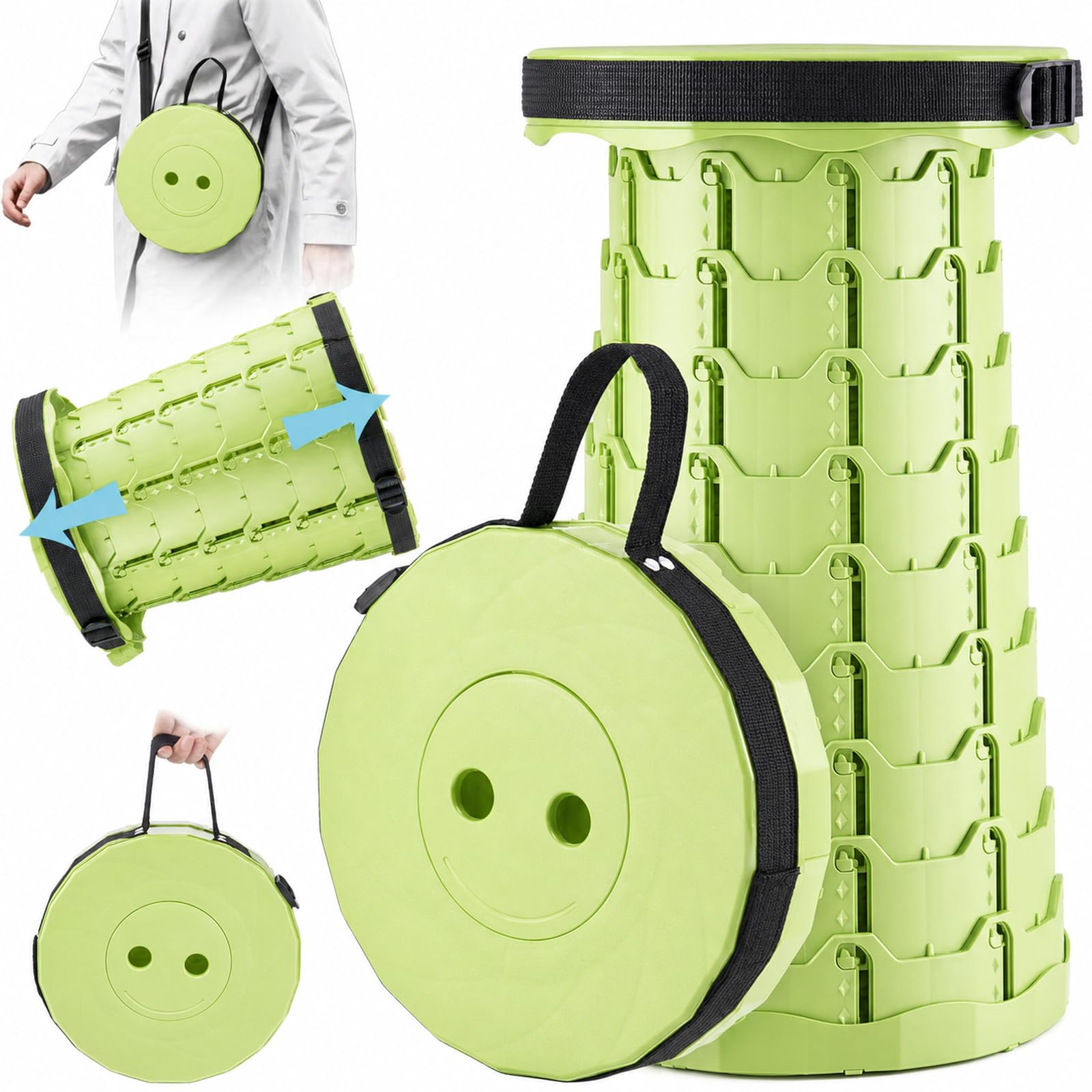 Doseno Portable Stool for Adults, Collapsible Stool, Portable Seat,
