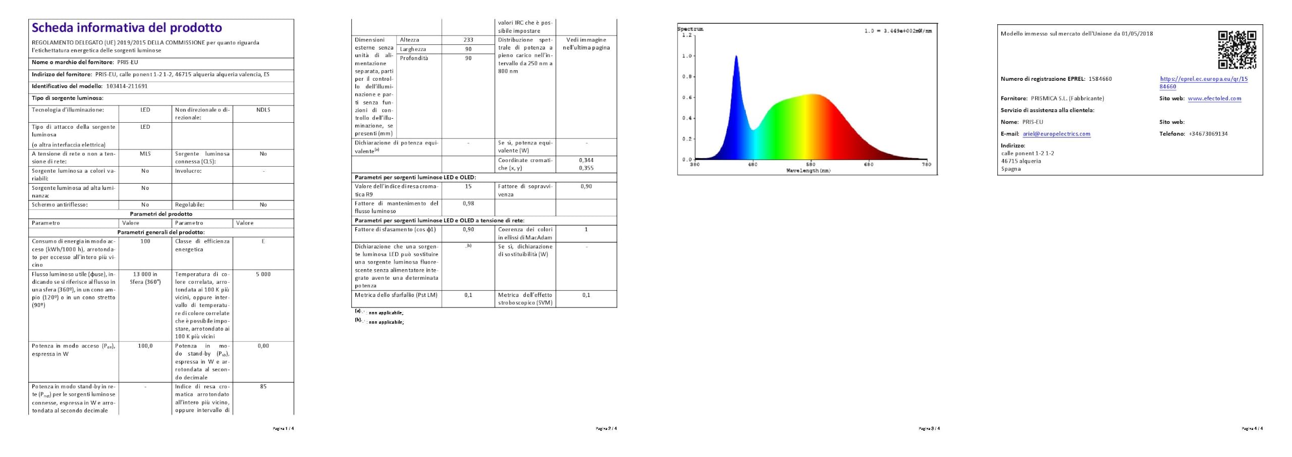 LEDKIA Bombilla LED E40 100W Alumbrado Público Corn IP65 5000K Blanco Frío