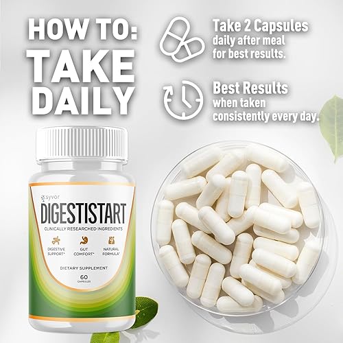 Miniatura 5 de Paquete de 5 cápsulas Digestistart, píldoras probióticas oficiales Digesti Start con todos los ingredientes naturales, suplemento avanzado de apoyo