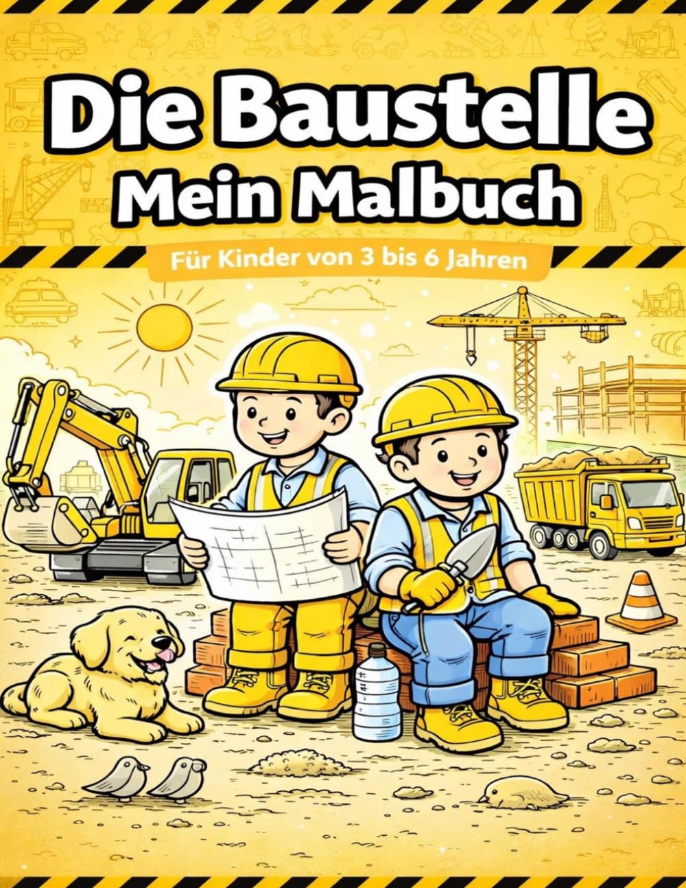 Die Baustelle - Mein Malbuch: Ein toller Malspaß für Kinder von 3-6 Jahren