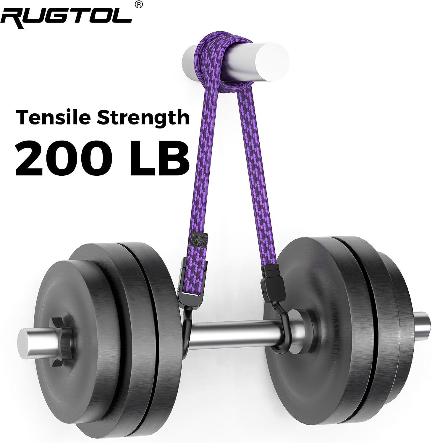 Rugtol Bungee Cords with Hooks, 48 Inch Adjustable Flat Bungee Straps with Quick Release Buckle, Black Purple Heavy Duty Elastic Cords with Metal Hooks for Bike Rack, Camping, Outdoor, Tarp, 6 Pack