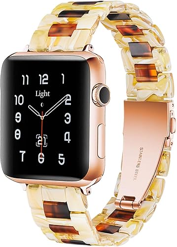 Correas de resina para iWatch Series Ultra 8 7 Starlight compatibles con Apple Watch Series Ultra 8 7 Series 6 SE 5 4 3 2 1 1.496 in/1.575 in/1.614