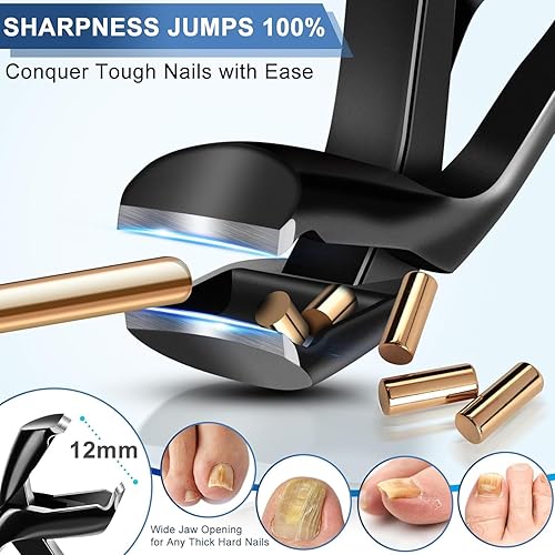 Miniatura 3 de Cortaúñas gruesas para personas mayores, regalos para hombres y mujeres, cabeza en ángulo, punta grande, con apertura de mandíbula ancha, regalos de