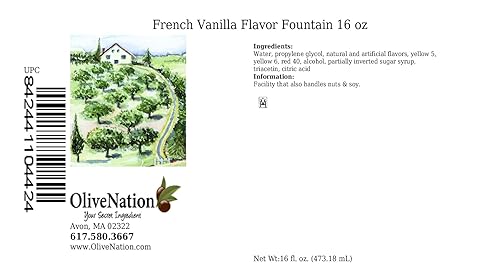 Miniatura 2 de OliveNation Fuente de sabor a vainilla francesa, sin azúcar, soluble en agua, saborizante para helados, refrescos, productos horneados, sin OMG, sin