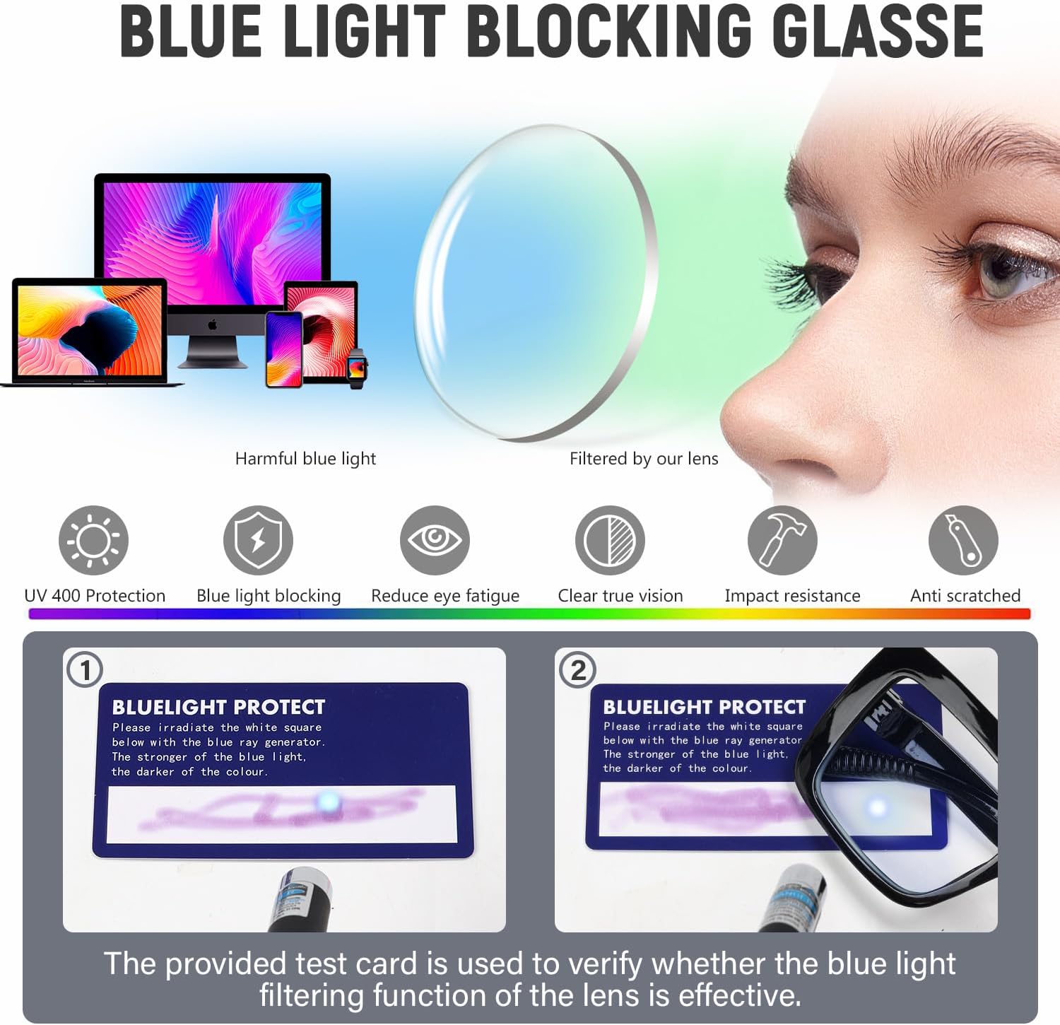 Eyekepper 6 Pack Huge Oversized Reading Glasses Women, Metalless Blue Light Blocking Computer Readers Screwless Spring Hinges - Image 8