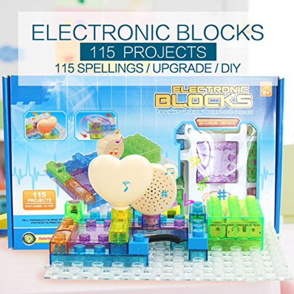 Amazon.com: Circuit Board for Kids with Lighted Bricks 115 Different ...