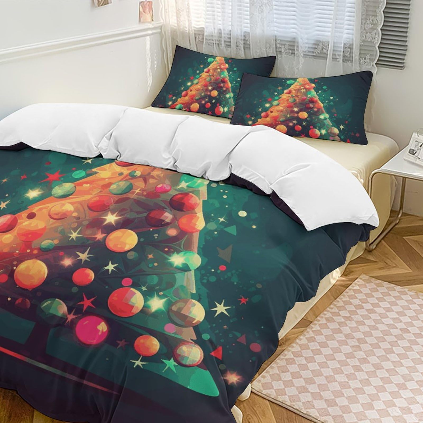 Housse de couette 218x177 cm et taies en microfibre pour lit une personne