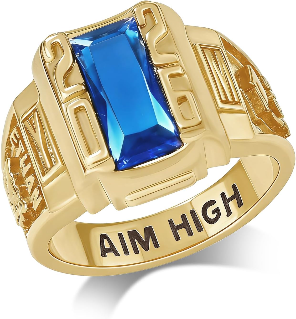 LucySky Class Rings for Men Custom Class Ring with Logo Symbol Personalized Men's Class Ring Graduation Rings for Men Women High School College University Graduation Gifts