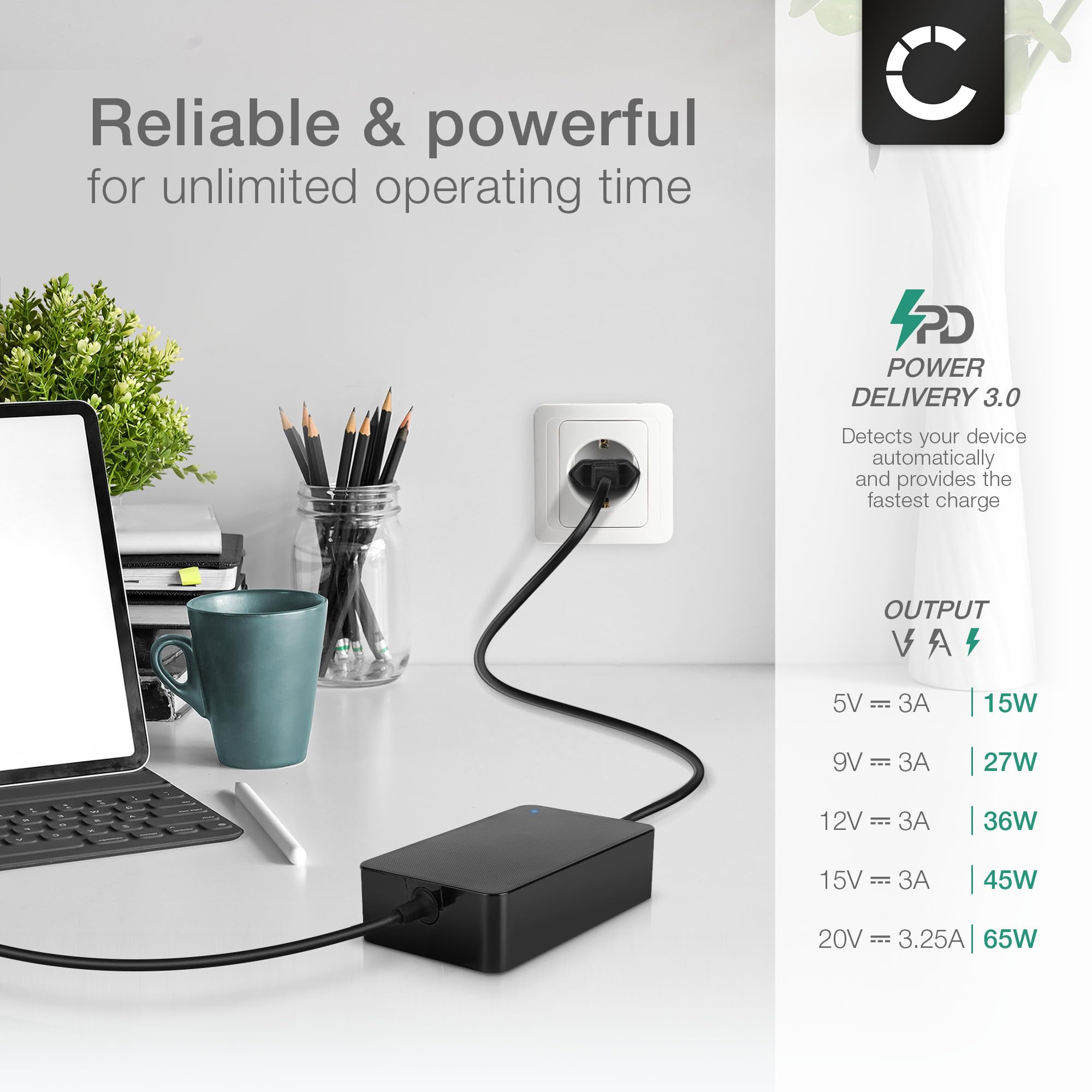 USB-C Netzteil PD-E1 Kompatibel Mit Canon EOS R Serie - 3.25A Für R5 R6 R8 R10 R50 & Mehr, Mit Kabel