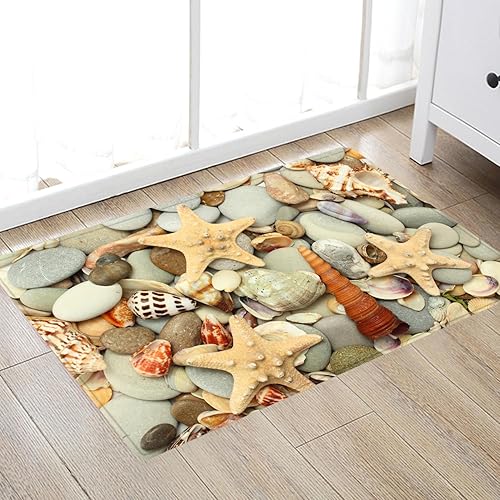 Miniatura 8 de WODEJIA Thickened Rubber Bottom Anti-skid Bath Mat, Durable Flannel Mat Bright 6D Print Rug for Living Room, Absorbent Water Clearance MatS for