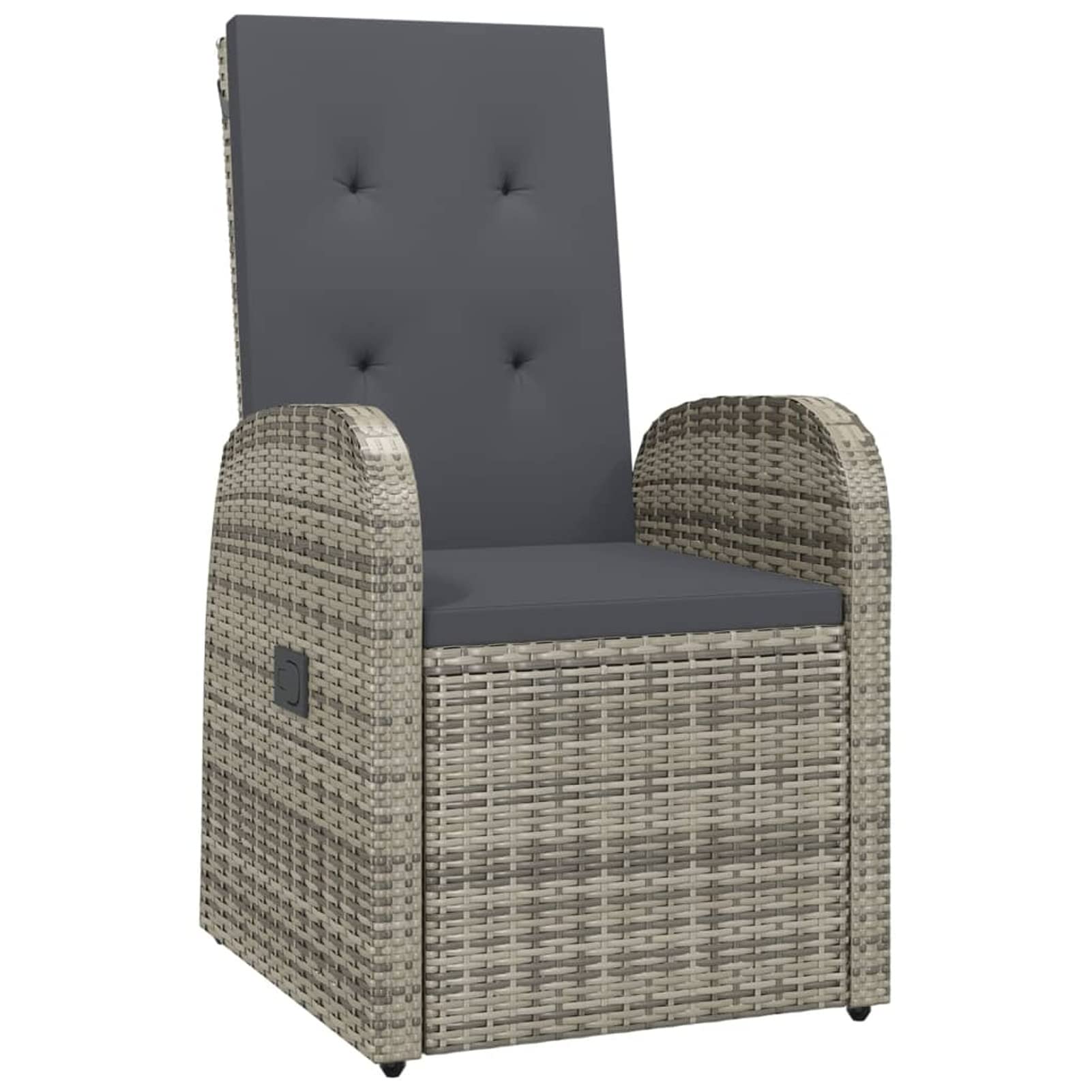 IKAYAA Gartenmöbel Set 8 Verstellbare Hochlehner Stühlen mit Tisch Garten sitzgruppe 8 Personen Sitzgruppe Outdoor wetterfest Rattan Sitzgruppe 8 personen-Grau-9-tlg