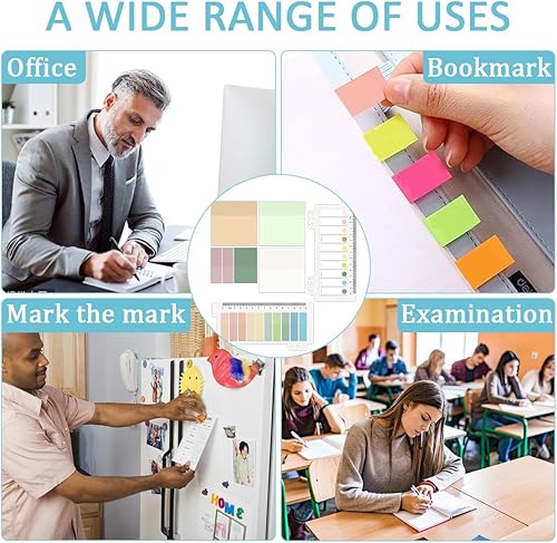 Miniatura 5 de 700 Sheets Transparent Sticky Notes, Self-Adhesive Clear Sticky Notes Tabs, Waterproof Translucent Sticky Notes with Colored Index Tabs for Book
