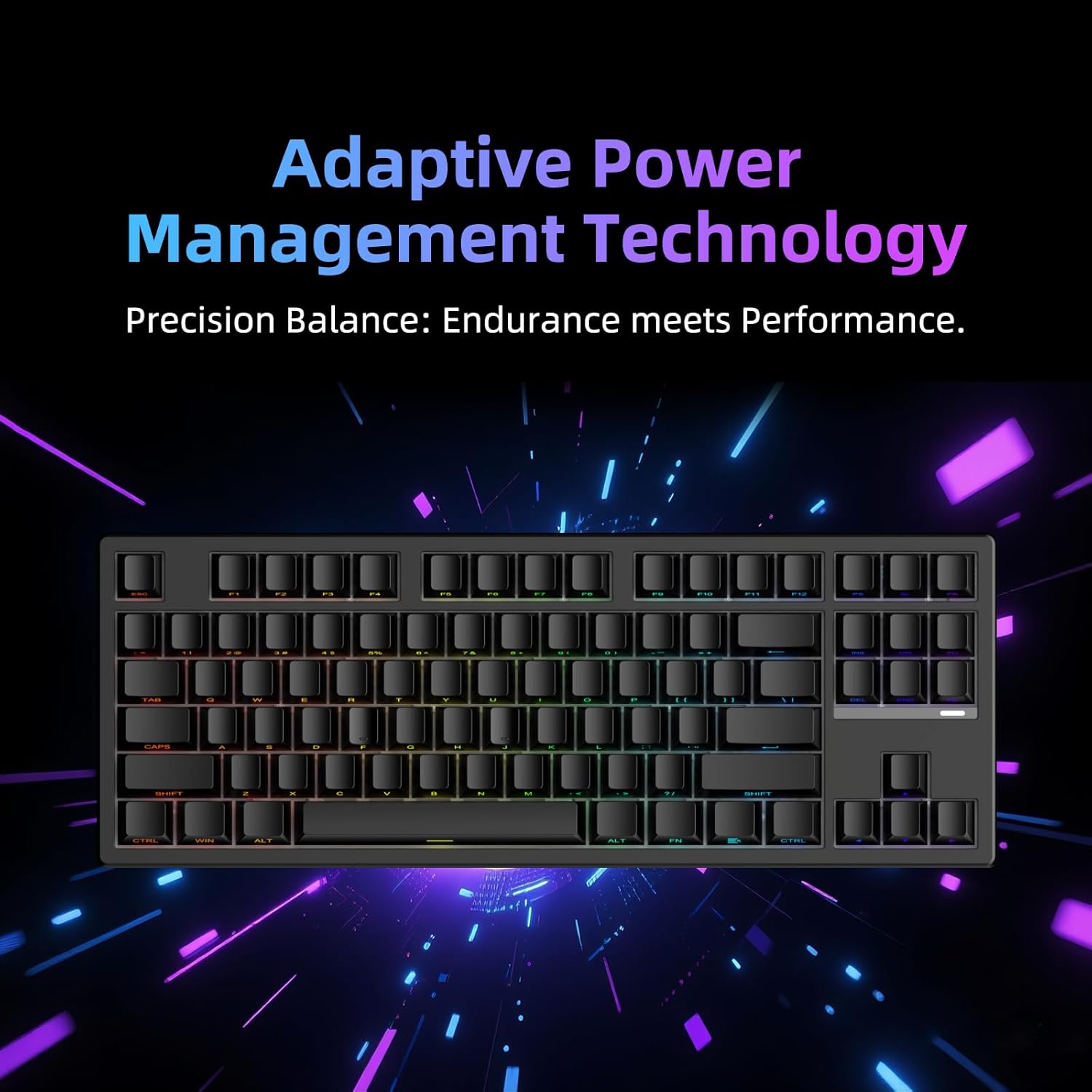 IROK FE87 V2 Wired Mechanical Keyboard, Dual 8KHZ Polling Rate, Support SODC/Latency As 0.125MS/ARGB，Hot Swappable, Gasket Sturcture Gaming Keyboard (Black/Azure Heaven Switch)