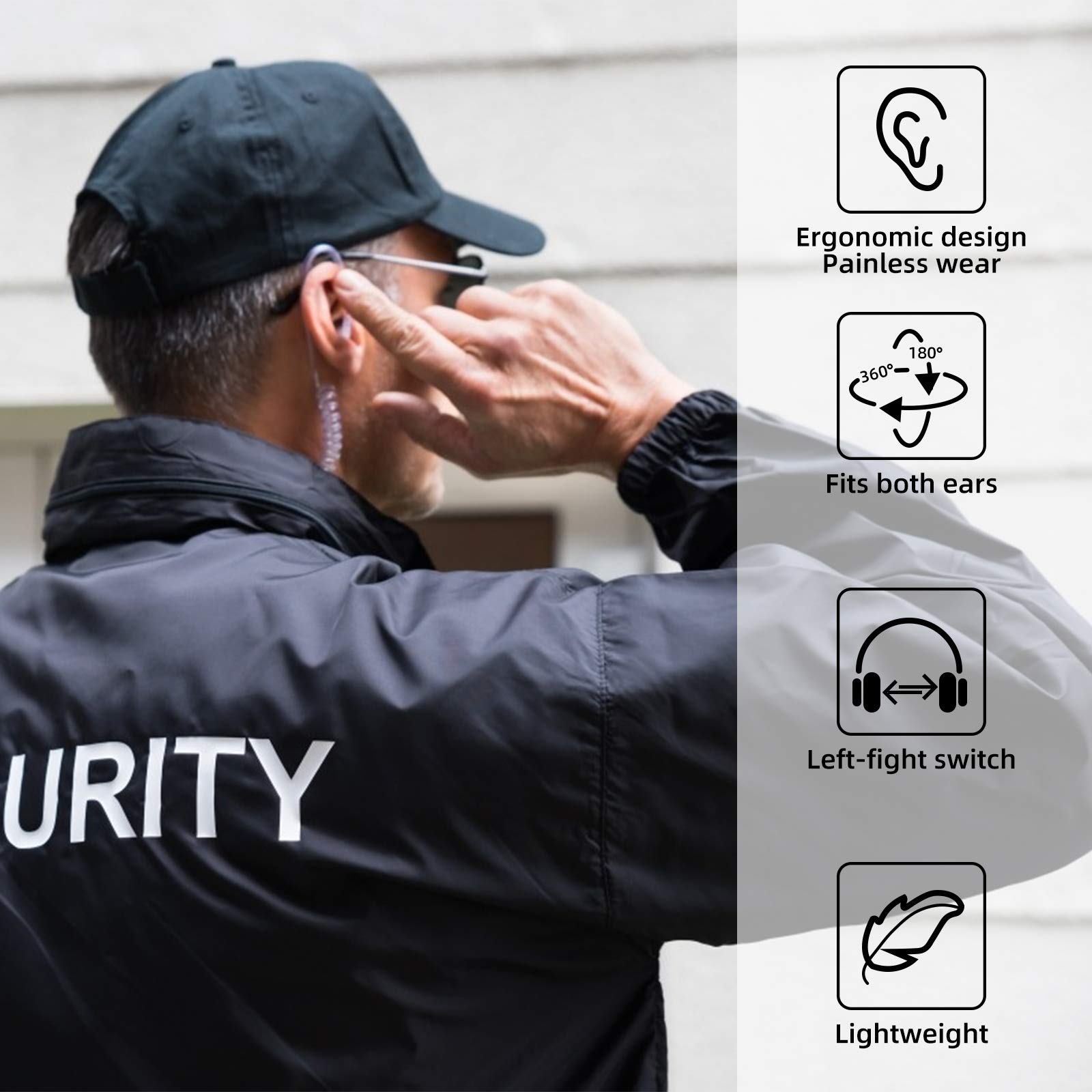 Retevis Cuffie Walkie Talkie 2 Pin Auricolare Compatibile con Ricetrasmittente Midland G7 Pro G6 G9 G12 M24 GXT250 GXT550 GXT650 LXT80 LXT112 Alan39 (5 Pezzi)