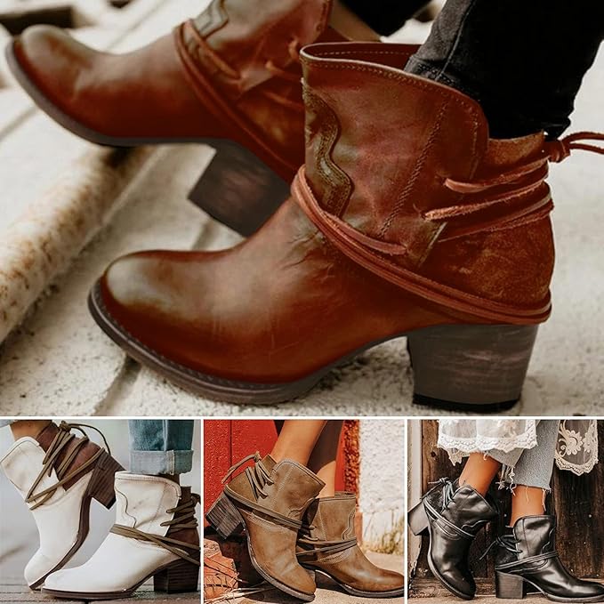 AODONG Womens Platform Squared Motorcycle