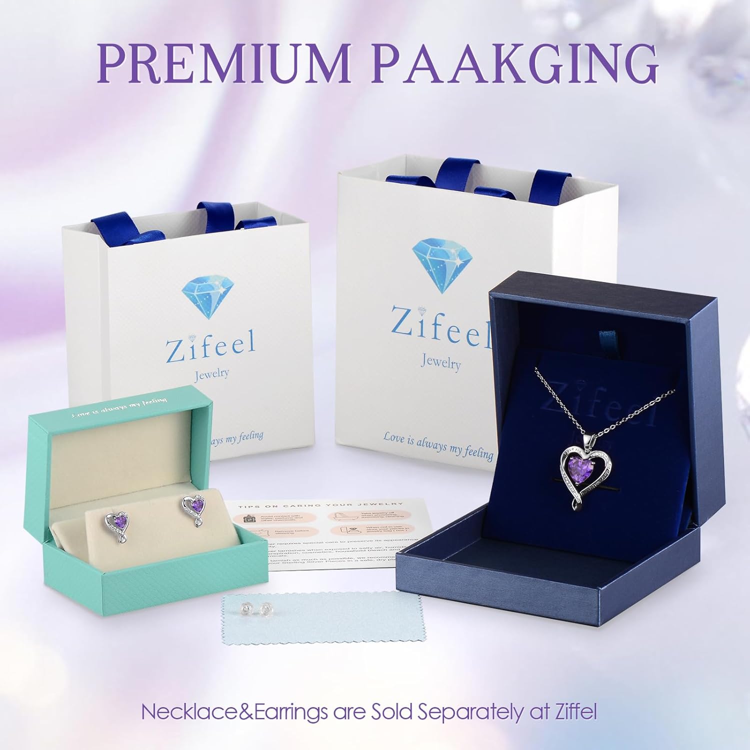 Earrings for Women, S925 Sterling Silver Rose Gold Birthstone Heart Studs Earring for Girlfriend Wife, Anniversary Birthday Christmas Valentines Mothers Day Gifts Jewelry for Women Wife Her Mom - Image 6