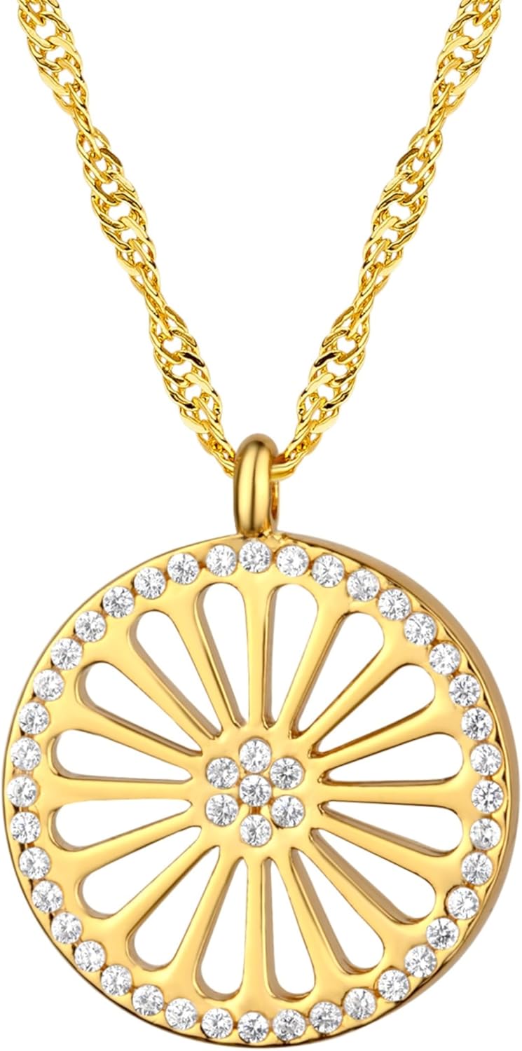 d'origine Roma Rad Crest Chain, Romani Flag Chain, Roma Wheel Chain, Romani Jewellery, Romani Crest Jewellery for Women