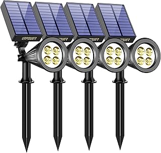 URPOWER Solar Lights Outdoor, 2-in-1 Solar Spot Lights Waterproof with 2...